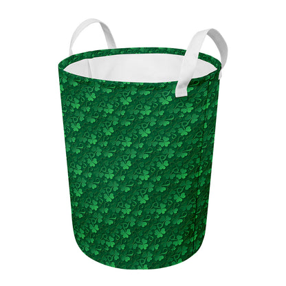 Irish Leaf St. Patrick's Day Print Round Laundry Basket