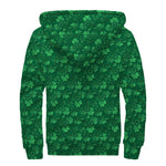 Irish Leaf St. Patrick's Day Print Sherpa Lined Zip Up Hoodie