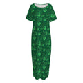 Irish Leaf St. Patrick's Day Print Short Sleeve Long Nightdress