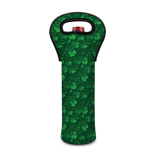 Irish Leaf St. Patrick's Day Print Single Neoprene Wine Tote