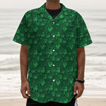 Irish Leaf St. Patrick's Day Print Textured Short Sleeve Shirt