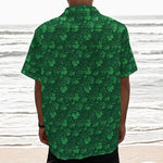 Irish Leaf St. Patrick's Day Print Textured Short Sleeve Shirt