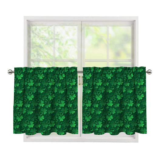 Irish Leaf St. Patrick's Day Print Tier Curtains