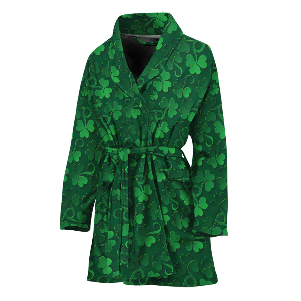 Irish Leaf St. Patrick's Day Print Women's Bathrobe