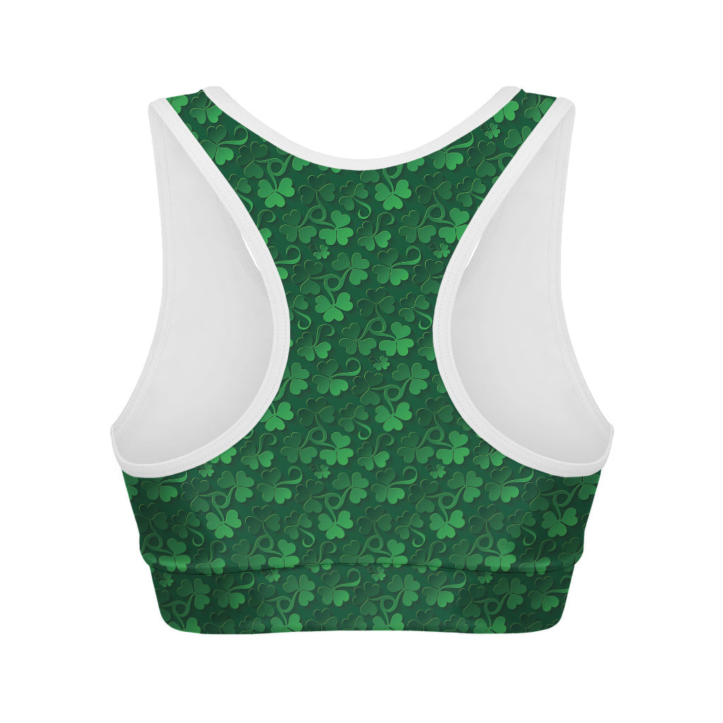 Irish Leaf St. Patrick's Day Print Women's Sports Bra