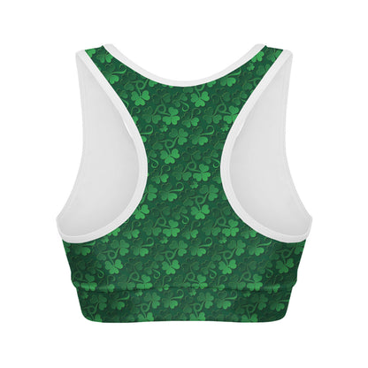 Irish Leaf St. Patrick's Day Print Women's Sports Bra