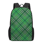 Irish Plaid Pattern Print 17 Inch Backpack