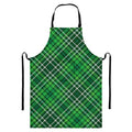 Irish Plaid Pattern Print Bib Apron With Pocket