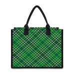 Irish Plaid Pattern Print Canvas Tote Bag