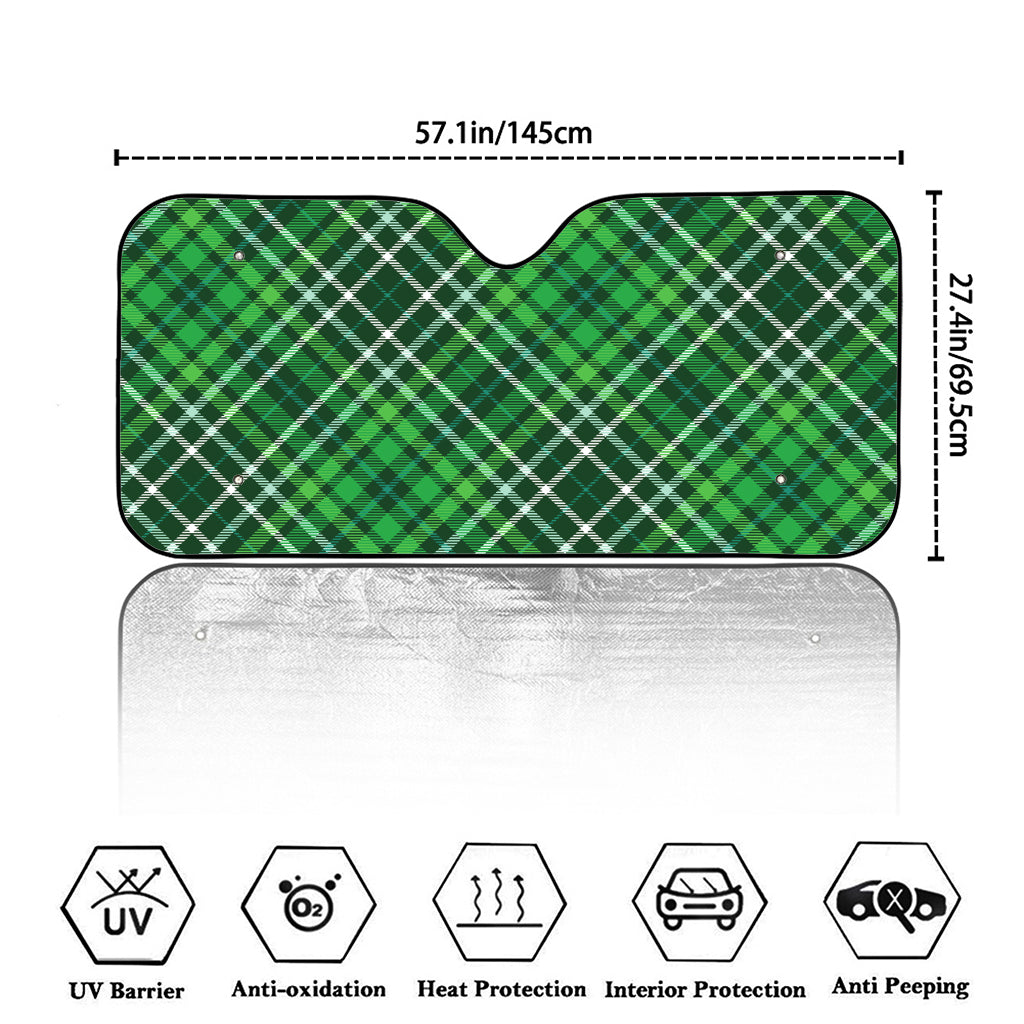 Irish Plaid Pattern Print Car Windshield Sun Shade