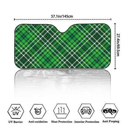 Irish Plaid Pattern Print Car Windshield Sun Shade