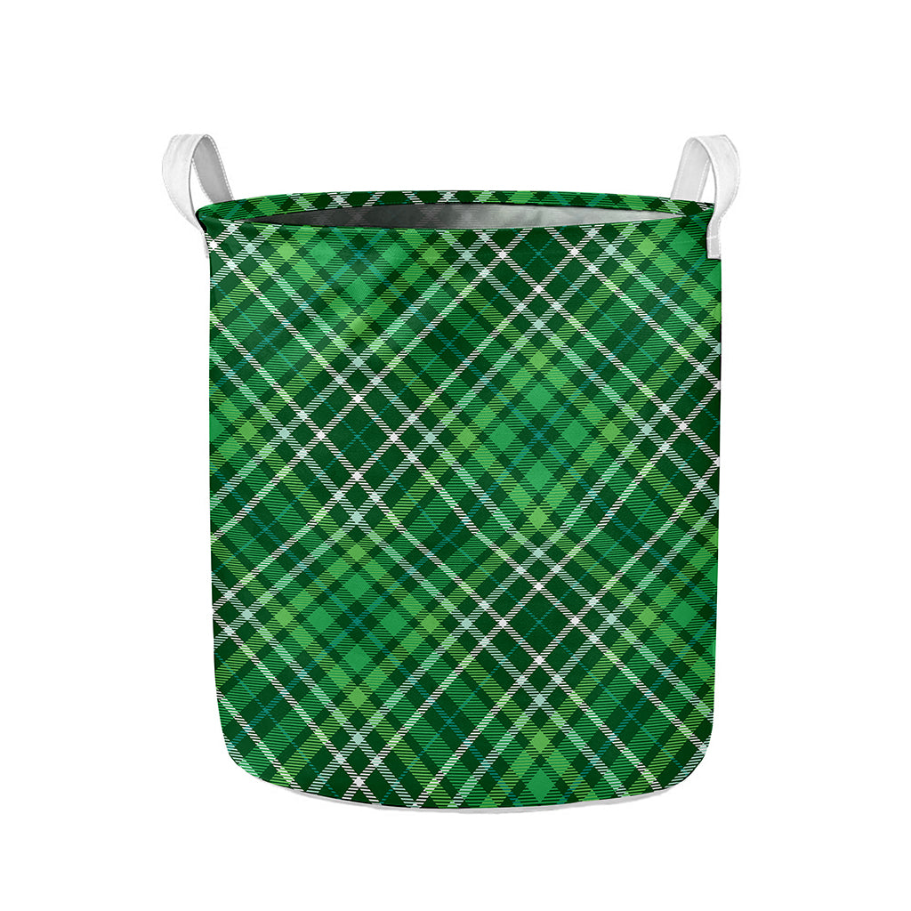 Irish Plaid Pattern Print Collapsible Laundry Basket