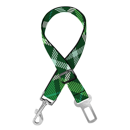Irish Plaid Pattern Print Dog Seat Belt