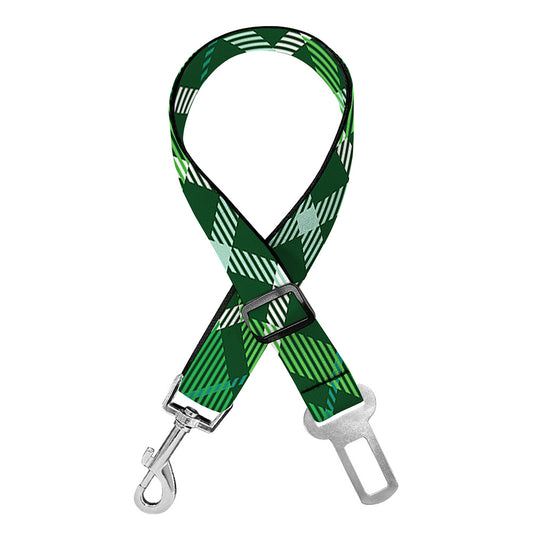 Irish Plaid Pattern Print Dog Seat Belt