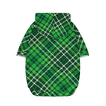 Irish Plaid Pattern Print Dog Zip Up Hoodie