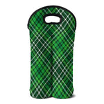 Irish Plaid Pattern Print Double Neoprene Wine Tote