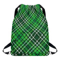 Irish Plaid Pattern Print Drawstring Backpack