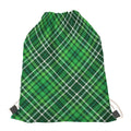 Irish Plaid Pattern Print Drawstring Bag