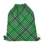 Irish Plaid Pattern Print Drawstring Bag