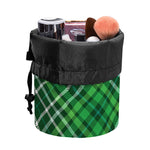 Irish Plaid Pattern Print Drawstring Makeup Bag