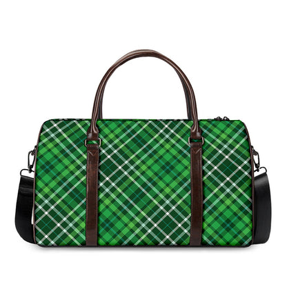 Irish Plaid Pattern Print Duffle Bag