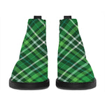 Irish Plaid Pattern Print Flat Ankle Boots