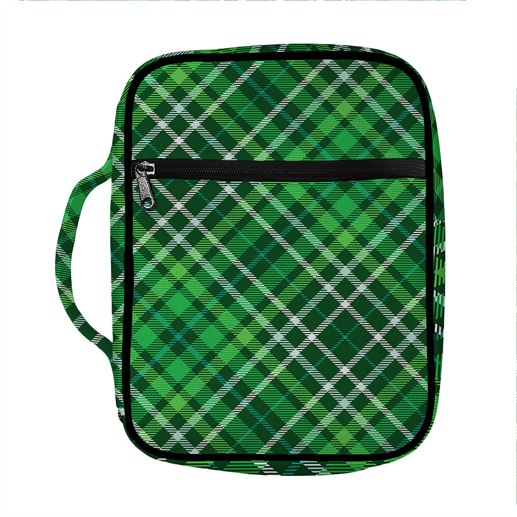 Irish Plaid Pattern Print Front Pocket Bible Bag