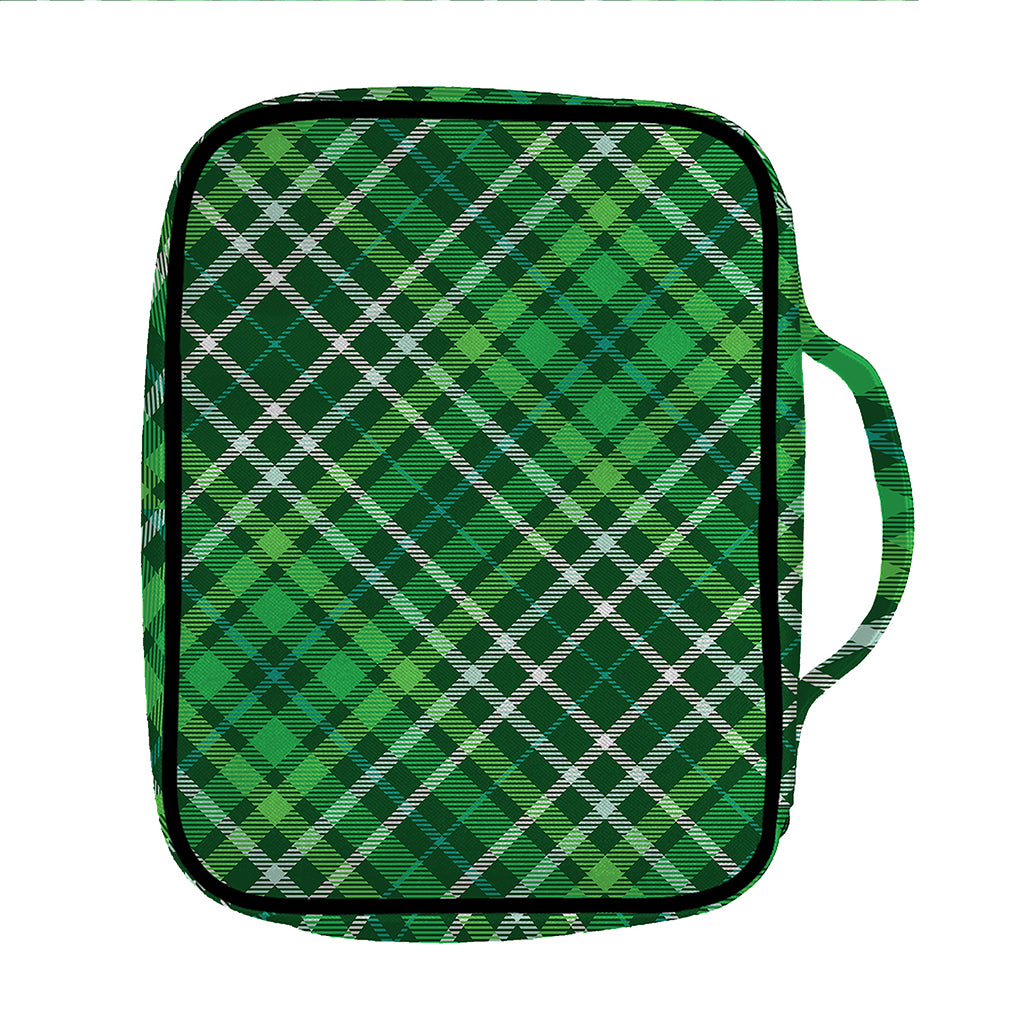 Irish Plaid Pattern Print Front Pocket Bible Bag