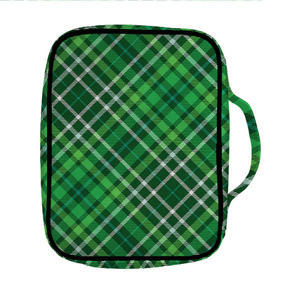 Irish Plaid Pattern Print Front Pocket Bible Bag