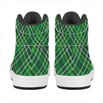 Irish Plaid Pattern Print High Top Leather Sneakers