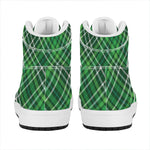 Irish Plaid Pattern Print High Top Leather Sneakers