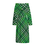 Irish Plaid Pattern Print Hooded Bathrobe