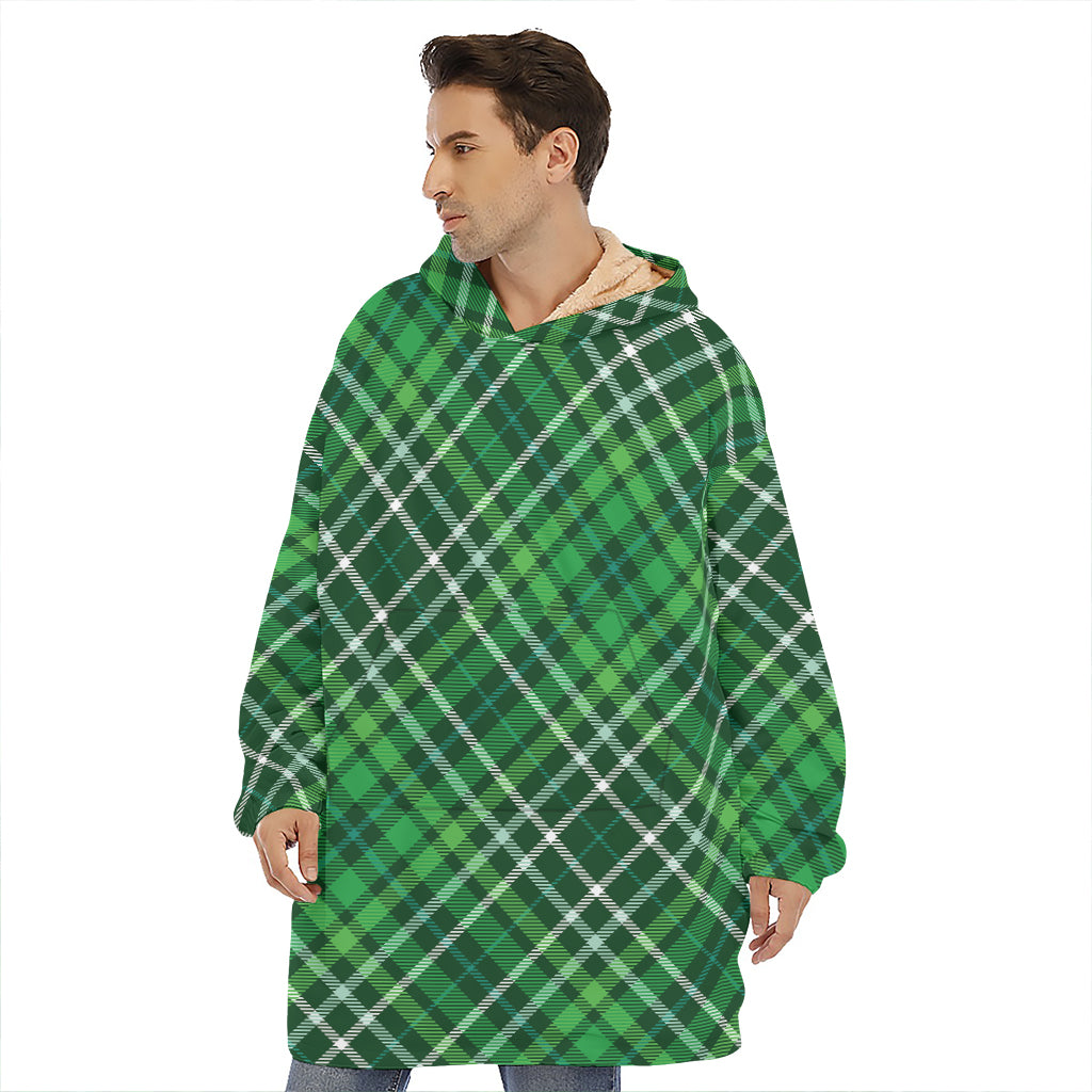 Irish Plaid Pattern Print Hoodie Blanket