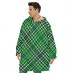 Irish Plaid Pattern Print Hoodie Blanket