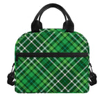 Irish Plaid Pattern Print Insulated Lunch Bag