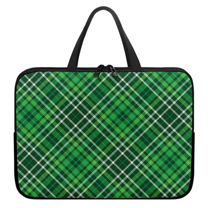 Irish Plaid Pattern Print Laptop Sleeve With Handle