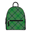 Irish Plaid Pattern Print Leather Backpack