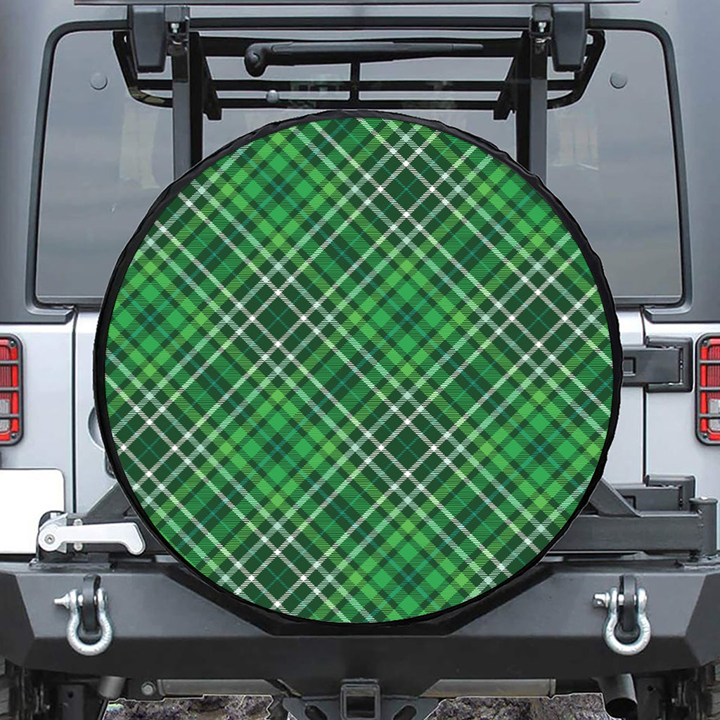 Irish Plaid Pattern Print Leather Spare Tire Cover