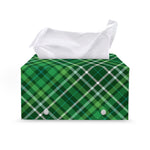 Irish Plaid Pattern Print Leather Tissue Box Cover
