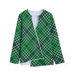 Irish Plaid Pattern Print Long Sleeve Short Coat
