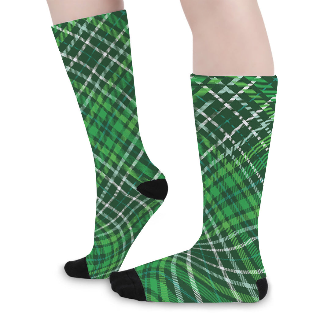 Irish Plaid Pattern Print Long Socks