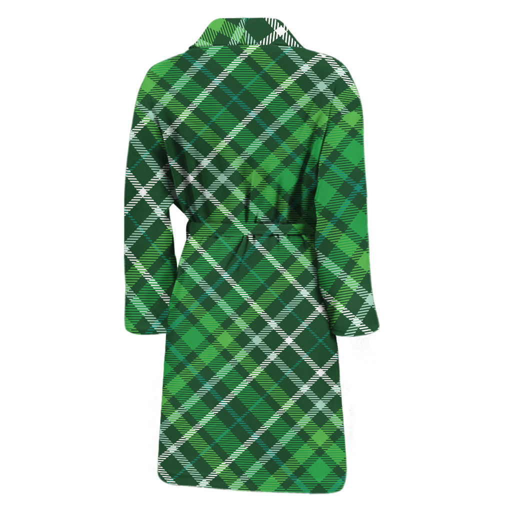 Irish Plaid Pattern Print Men's Bathrobe