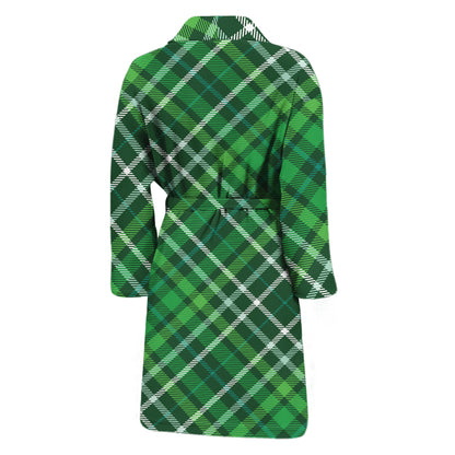 Irish Plaid Pattern Print Men's Bathrobe