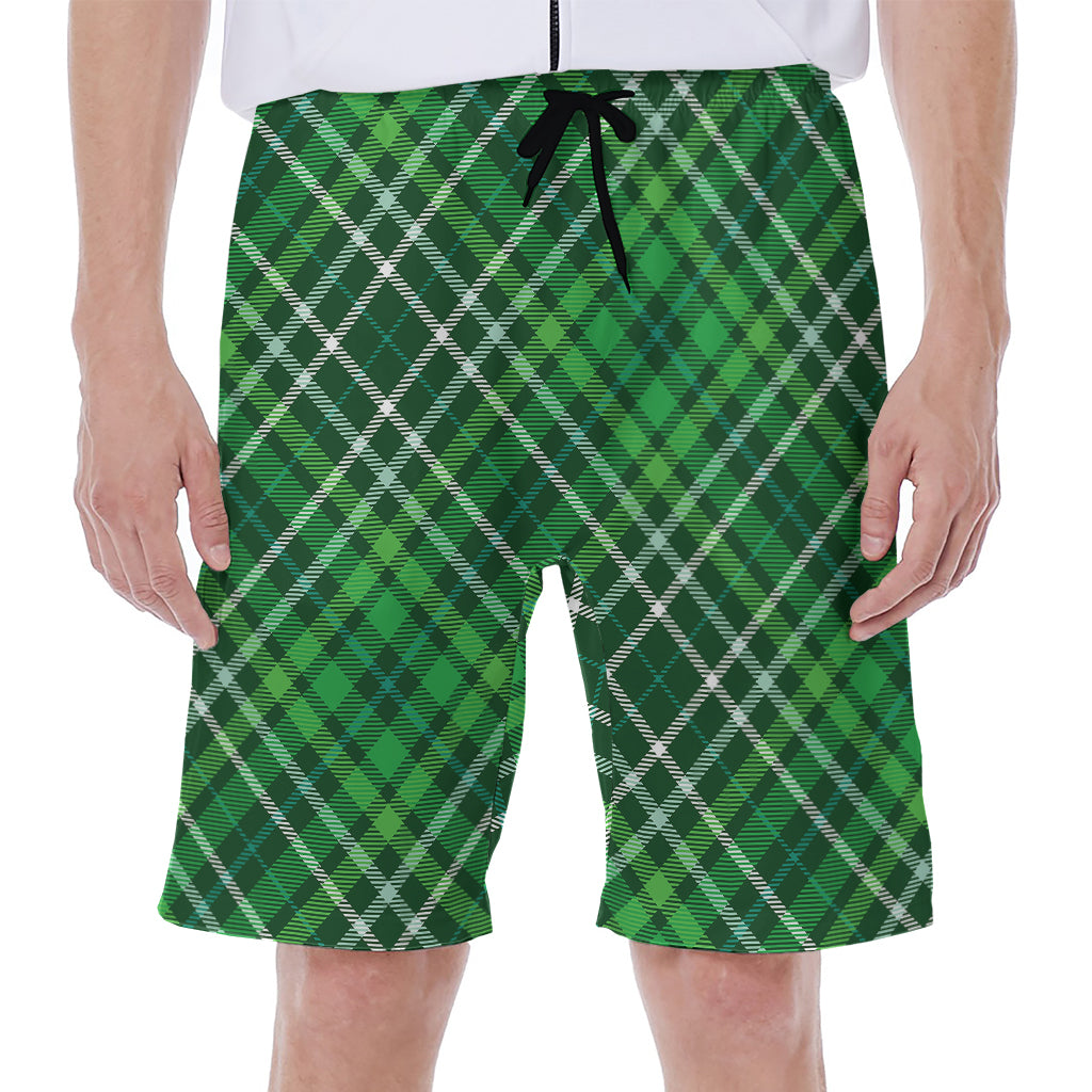Irish Plaid Pattern Print Men's Beach Shorts