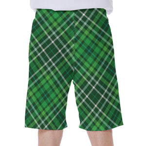 Irish Plaid Pattern Print Men's Beach Shorts