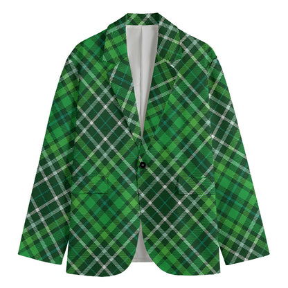 Irish Plaid Pattern Print Men's Blazer