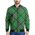 Irish Plaid Pattern Print Men's Bomber Jacket