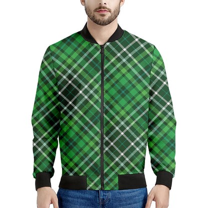 Irish Plaid Pattern Print Men's Bomber Jacket