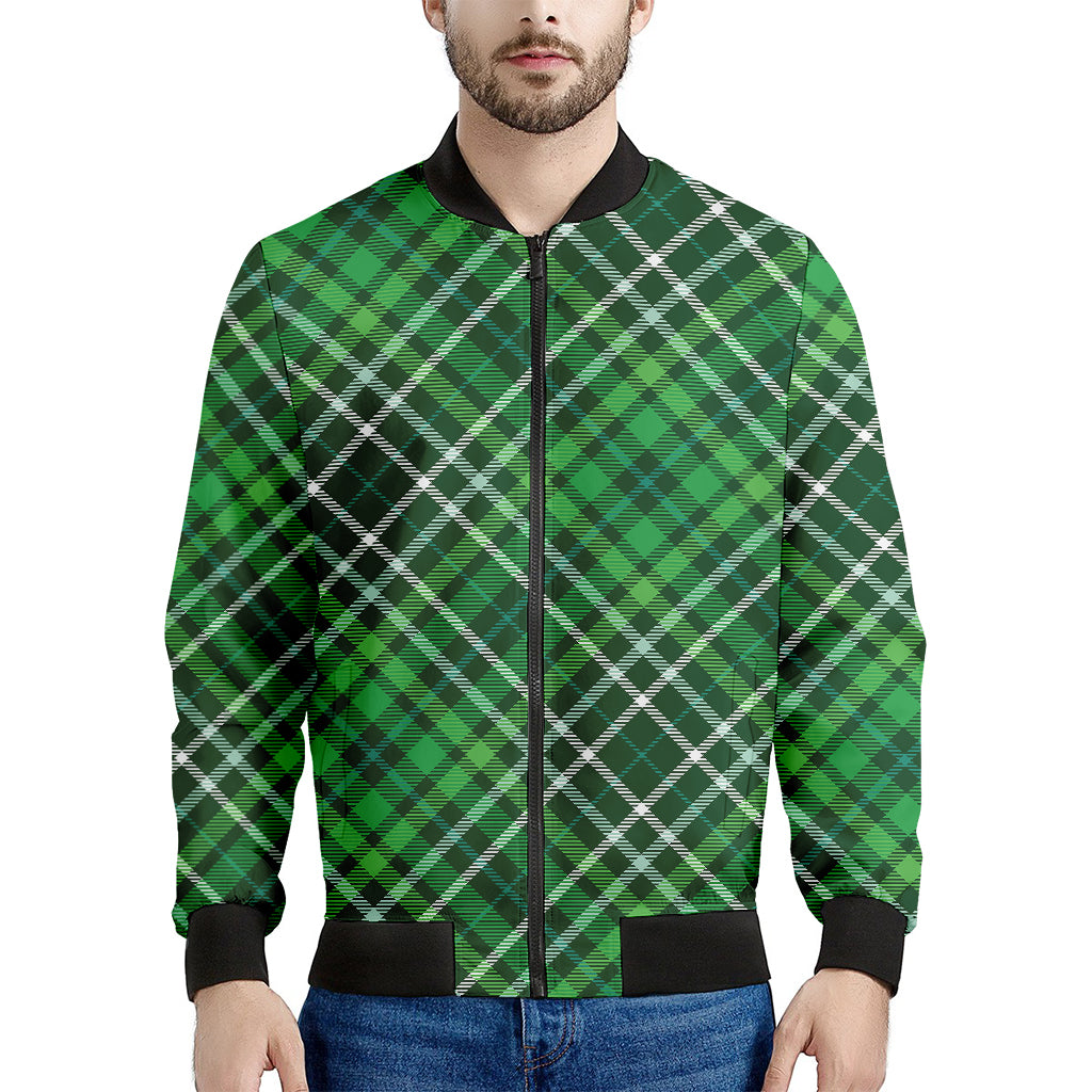 Irish Plaid Pattern Print Men's Bomber Jacket