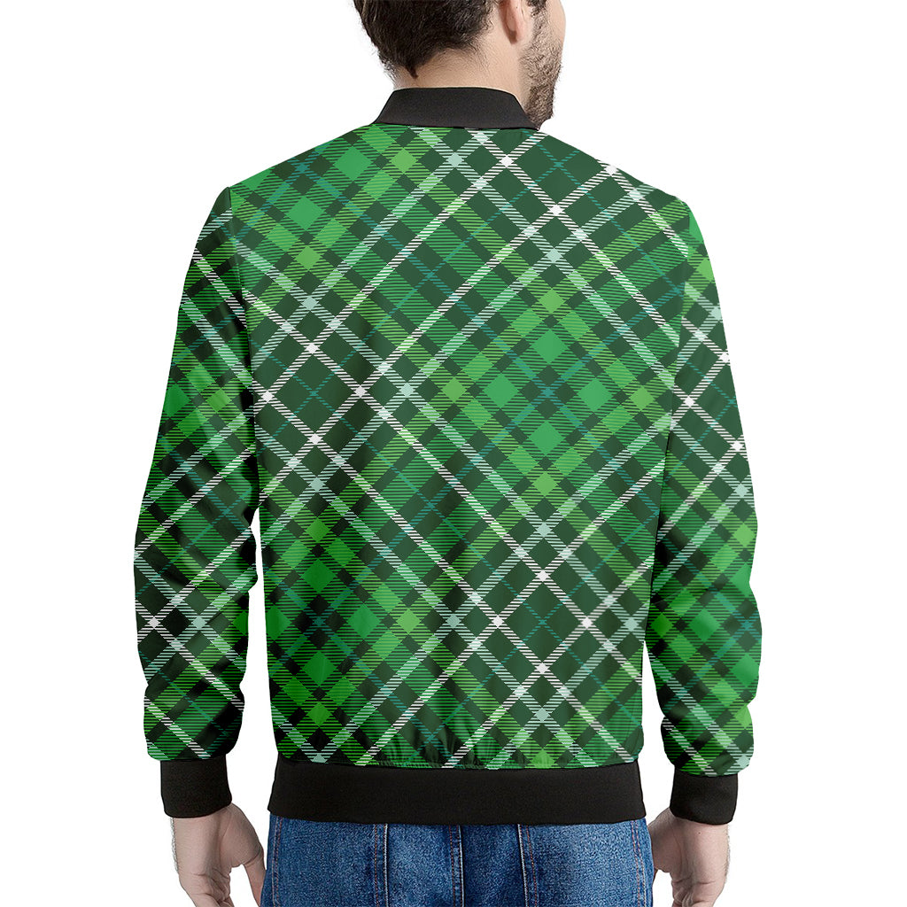 Irish Plaid Pattern Print Men's Bomber Jacket